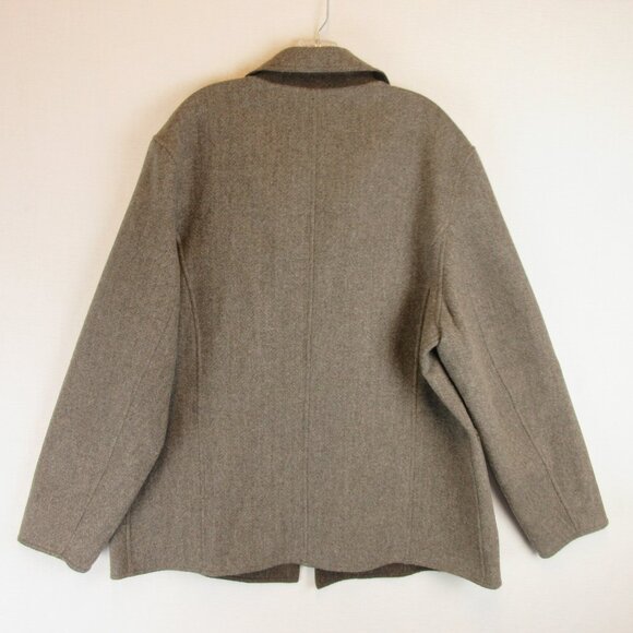 Daniel Cremieux Reversible Alpaca Wool herringbone Coat Size L Muted Light Brown - Picture 7 of 11